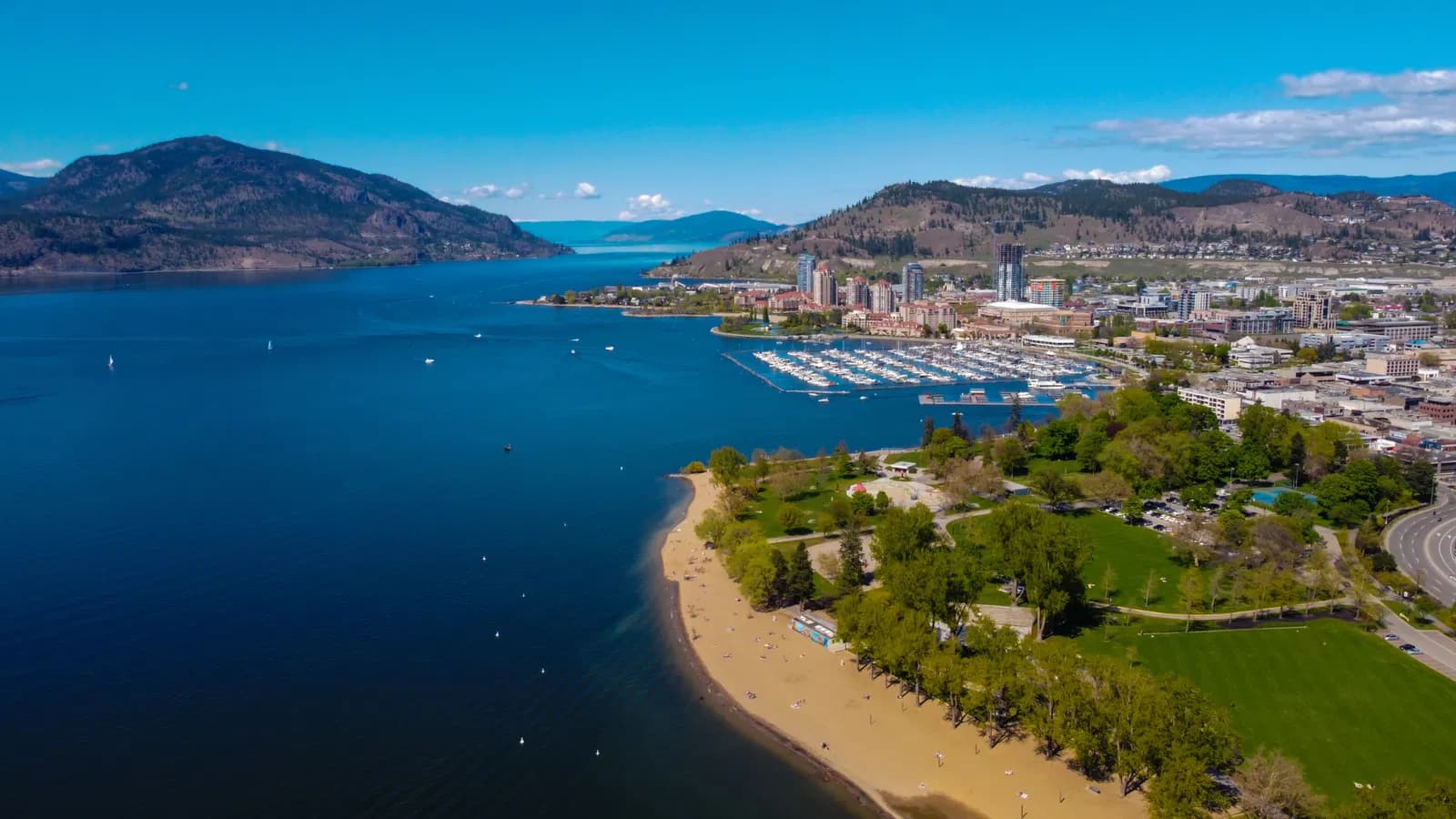 Kelowna skyline and Okanagan lake